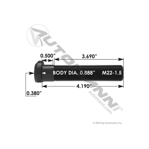 Automann 2016257 wheel stud heavy duty truck