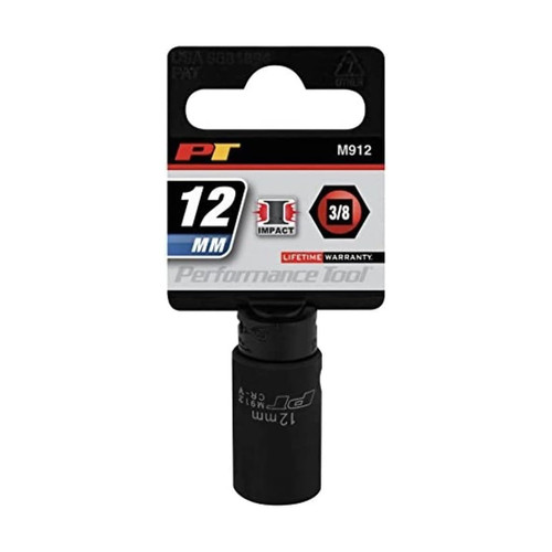 Performance Tool 3/8" Drive 12mm Socket (M912)