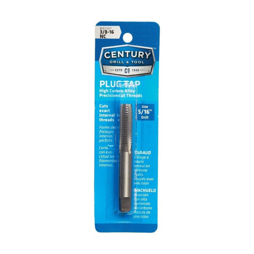 Century 3/8-16 NC Carbon Steel Plug Tap (95107) Century 3/8-16 NC Carbon Steel Plug Tap (95107)