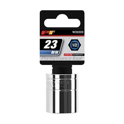 Performance Tool 1/2″ Drive 23 mm Metric Chrome Socket (W32223)