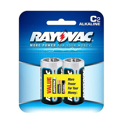 Rayovac C Alkaline Batteries, 2-Pack (814-2K)