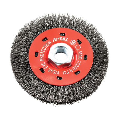 Forney Wire Wheel, Crimped, 4 in x .012 in x 5/8 in-11 Arbor (72788)