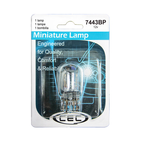 CEC Industries LED Miniature Lamp T‑6 1/2 Wedge W3x16q 12–24 V Bulb Qty: 2 (7443WLEDBP)