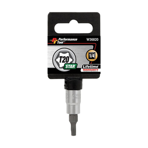 Performance Tool W36820 | 1/4" Drive T-20 Star Bit Socket