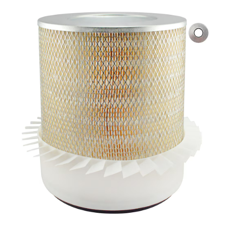 Baldwin Axial Seal Air Filter Element with Fins for Clark, Grove, Hitachi, Kenworth, Link-Belt, Vermeer & More (PA1637-FN)