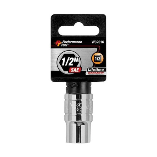 Performance Tool 1/2″ Drive 1/2″ SAE Chrome Socket (W32016)
