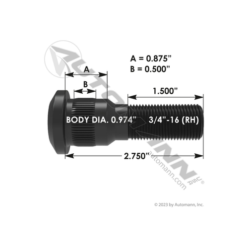 Automann wheel stud 201.6104R