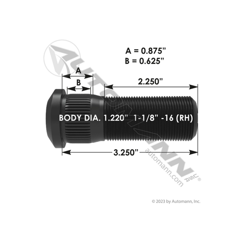 Automann Wheel Stud (201.6183R)