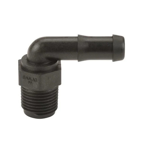 Banjo Hose Barb Elbow, 1″ MNPT x ½″ Hose Barb 90° (3EL10012)
