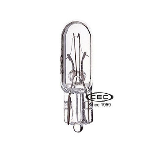 CEC Industries Miniature Lamp T‑1 3/4 Wedge 14 V 0.09 A Bulb Qty: 2 (37BP)
