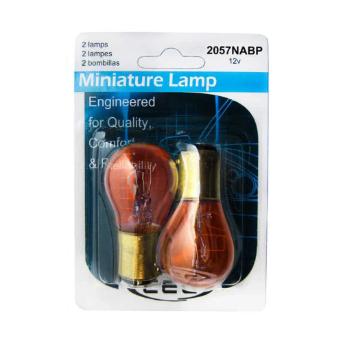 CEC Industries Miniature Lamp S‑8 DC Index Bay15d 12.8/14 V 2.1/0.48 A 24/1.5 CP Natural Amber Bulb Qty: 2 (2057NABP)
