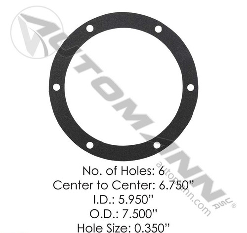 Automann 180.10630.1 hub cap gasket 6 hole