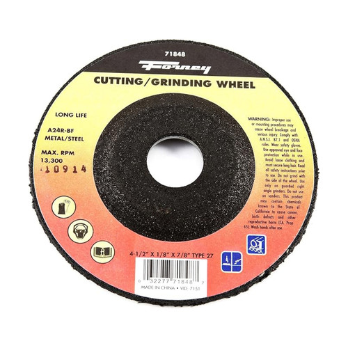 Forney Type 27 Cut-Off Wheel 4-1/2" x 1/8" | 71848