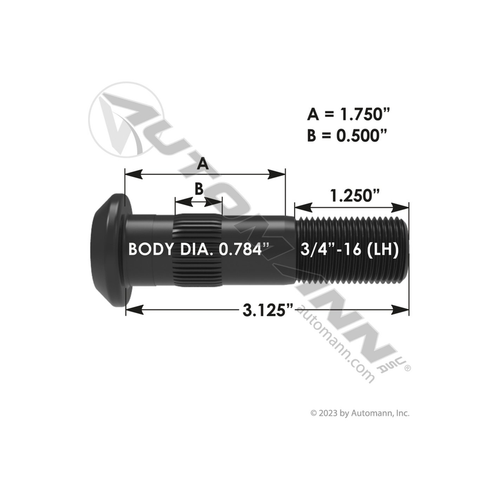 Automann wheel stud 201.6069L