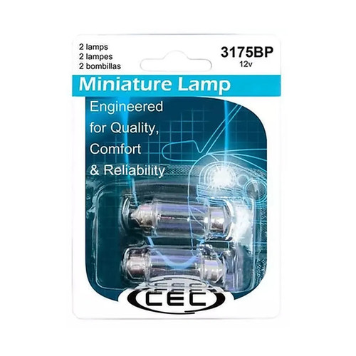 CEC Industries 3175BP Miniature Lamp T3 Festoon 12V 10W | Qty: 2