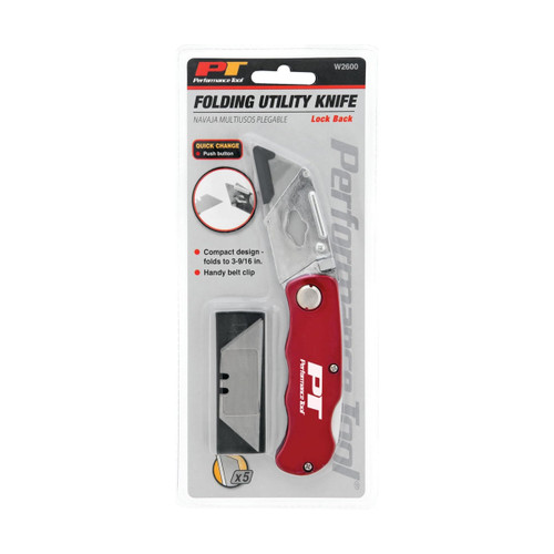 Performance Tool Folding Lock-Back Utility Knife (W2600)