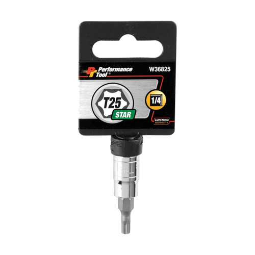 Performance Tool 1/4" Drive T-25 Star Bit Socket (W36825)