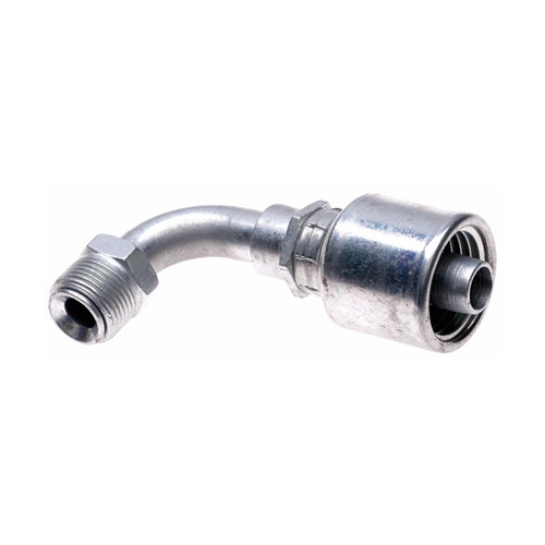 Gates MegaCrimp Hydraulic Hose Fitting, SAE Male Inverted Swivel, 90° Bent Tube (6G7MIX90)