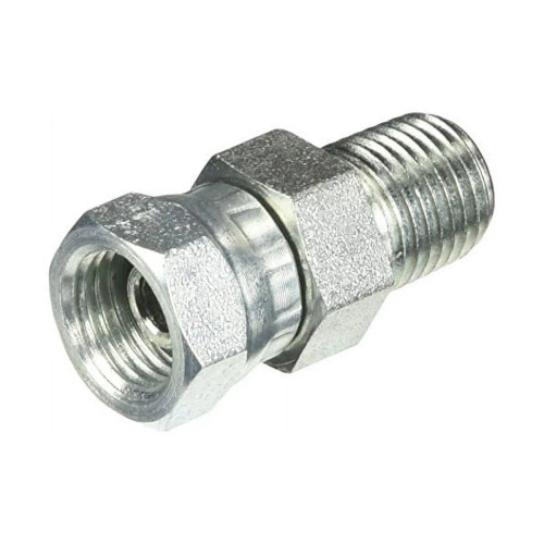 Gates Hydraulic Hose Adapter, Male Pipe NPTF to Female Pipe Swivel NPSM 45° (4MP-4FPXR)