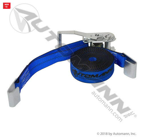 Automann Flat Hook Ratchet Strap 2in X 30ft Blue (573.A230FH-BL)
