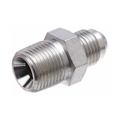 Gates Hydraulic Hose Adapter, Male JIC 37° Flare to Male Pipe NPTF (10MJ-6MP)