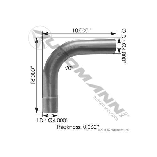 Automann Exhaust Elbow 4in 90° ID-OD ALZ (562.U4490E18A)