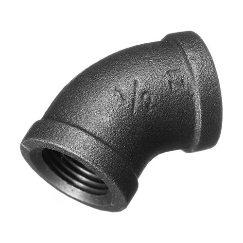 Pipe 1/2" 45° Elbow, Black Malleable Iron | 12-45EL