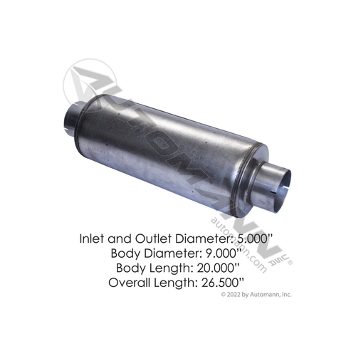 Automann Muffler 5in Inlet/Outlet 9in Body (562.U65092)