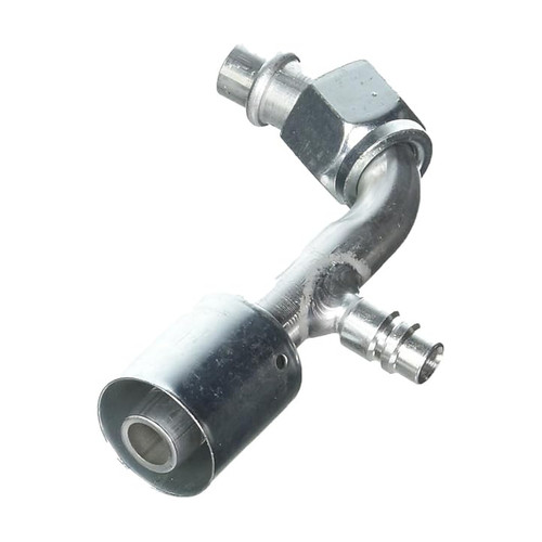 Four Seasons 90° Female Standard O‑Ring A/C Hose Fitting with R‑134a Service Port (14942)