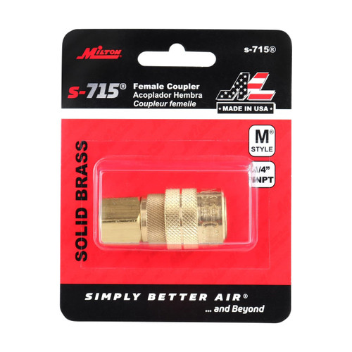 Milton Industries 1/4" FNPT M-Style Coupler Body (S715)