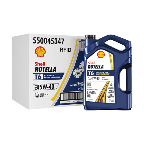 Shell Rotella T6 5W-40 full synthetic motor oil gallon 550045347