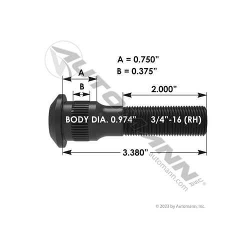 Automann Wheel Stud (201.6113R)