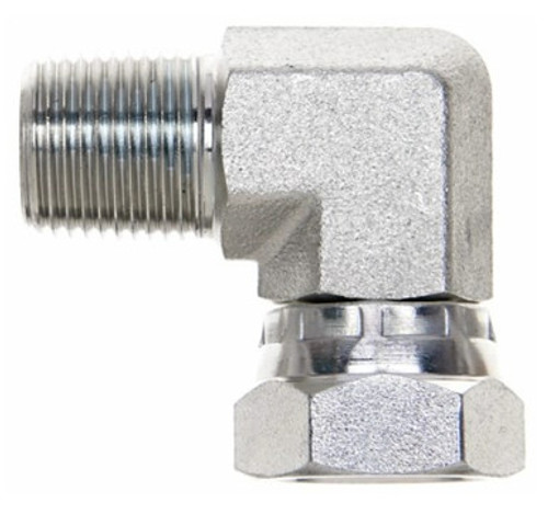 Gates MegaCrimp Male Pipe Thread to Female Pipe Thread Swivel 90° Adapter, 3/8″ x 1/2″ (6MP-8FPX90)