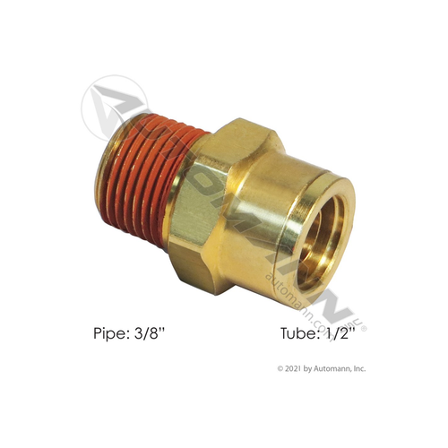 Automann Brass PLC Male Connector 1/2" x 3/8" (177.13B688C)