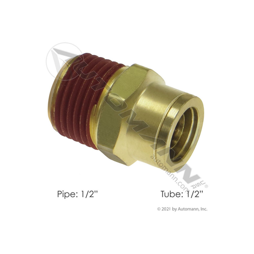 Automann Brass PLC Male Connector 1/2" x 1/2" (177.13B688D)