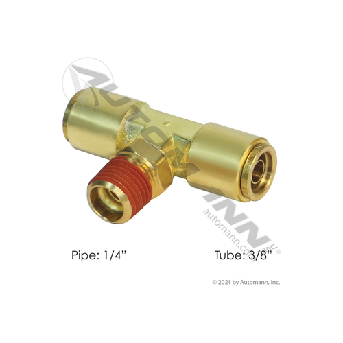 Automann Brass PLC Male Branch Tee 3/8" x 1/4" (177.13B726B)