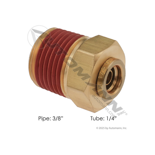 Automann Brass PLC Male Connector 1/4" x 3/8" (177.13B684C)