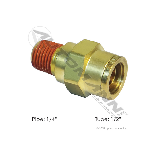 Automann Brass PLC Male Connector 1/2" x 1/4" (177.13B688B)