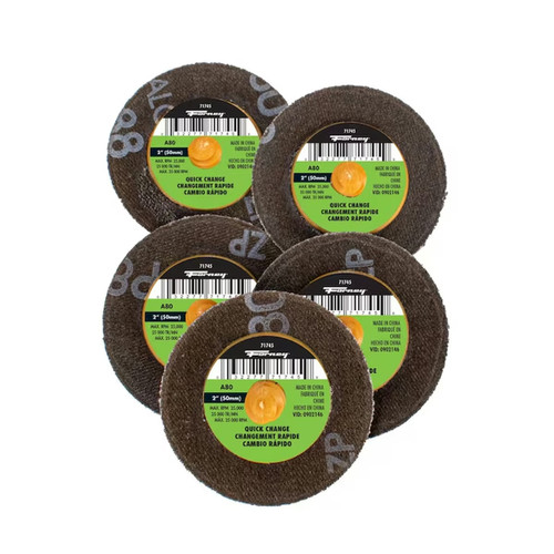 Quick Change Sanding Disc, 80 Grit, 2 in (5-pack of Forney 71745) - Forney 71602