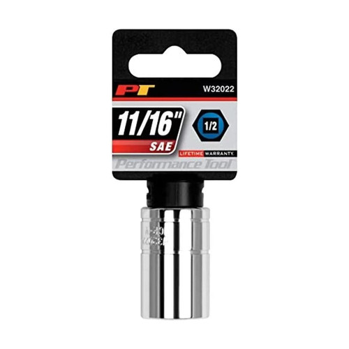 Performance Tool W32022 1/2 drive 11/16 chrome socket