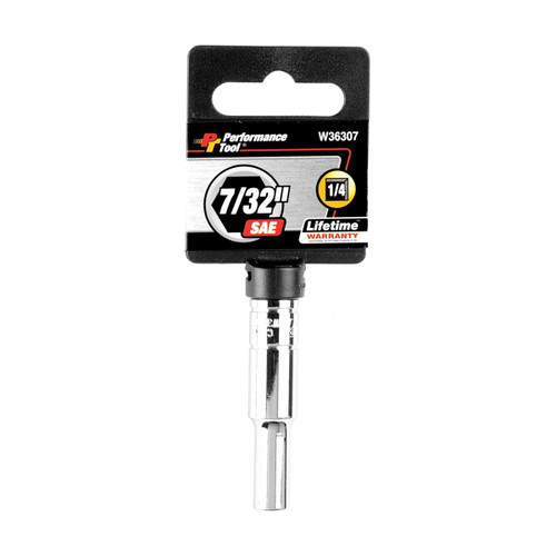 Performance Tool 1/4″ Drive 7/32″ SAE Deep‑Wall Chrome Socket (W36307)