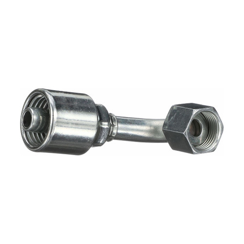Gates MegaCrimp Female Flat-Face O-Ring Swivel 90° Bent Tube, 1/2" x 3/8" (8G6FFORX90S)