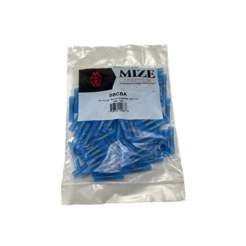Mize Pkg/100 16–14 Ga Blue Heat Shrink Butt Connectors (SBCBA)