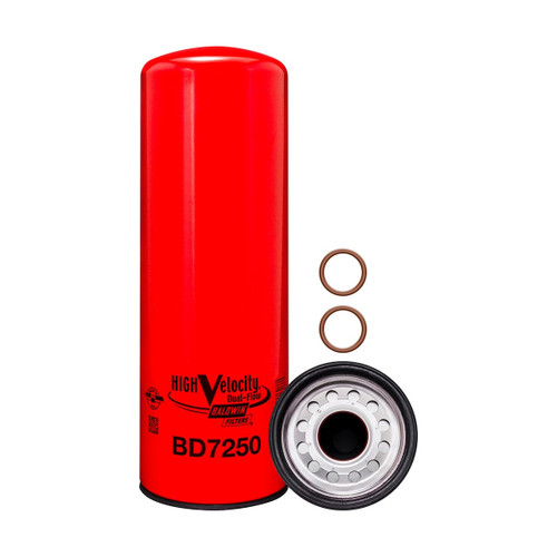 Baldwin High‑Velocity Dual‑Flow Lube Spin‑On Oil Filter for International Engines & Trucks (BD7250)