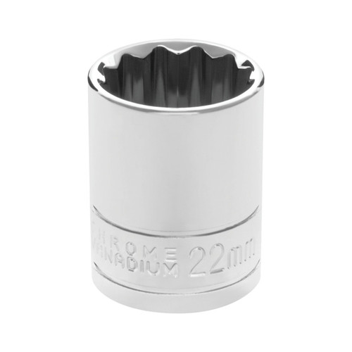 Performance Tool 3/8″ Drive 22 mm Standard-Wall 12‑Point Metric Socket (W38822)