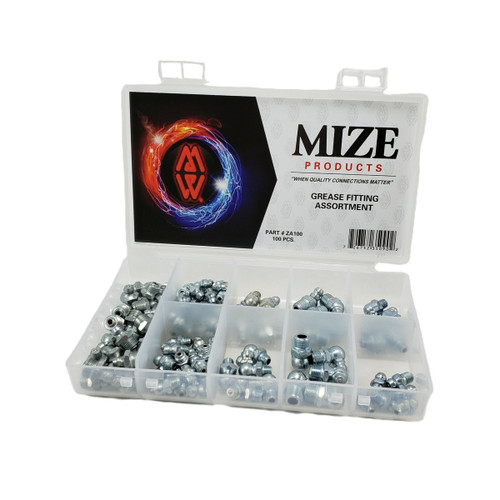 Mize ZA100 100-piece standard grease fitting assortment