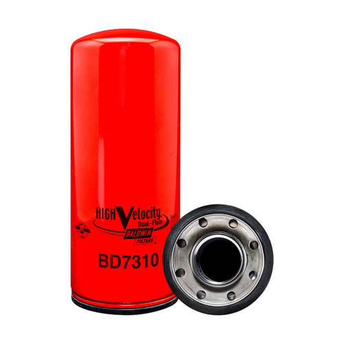 Baldwin High‑Velocity Dual‑Flow Lube Spin‑On Oil Filter for John Deere Equipment (BD7310)