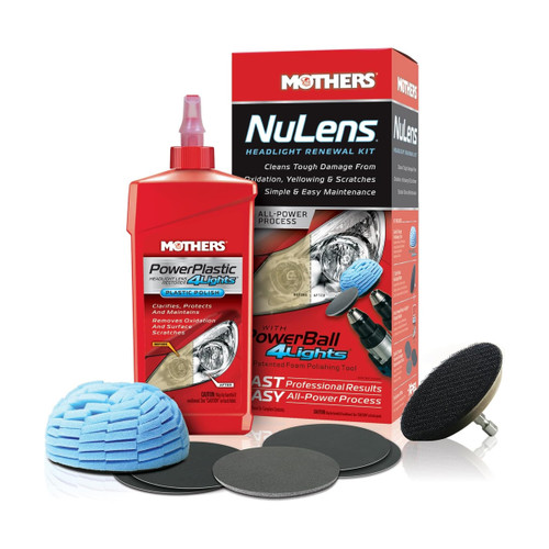Mothers NuLens Headlight Renewal Kit, Drill-Powered Restoration (07251)