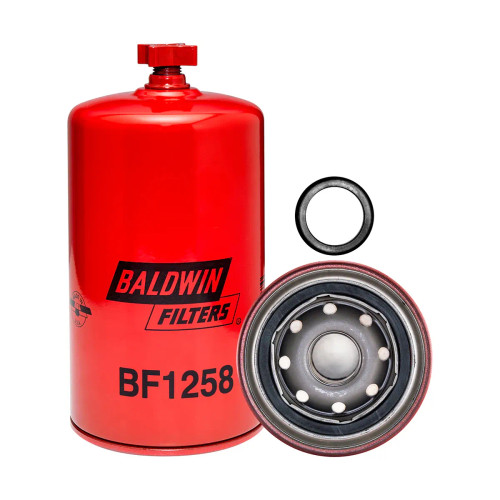 Fuel/Water Separator Spin-On with Drain for Case, Peterbilt & Cummins N14 (BF1258)
