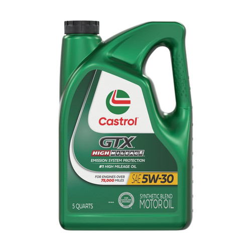 Castrol GTX High Mileage 5W-30 Motor Oil, 5 Quarts (03564)